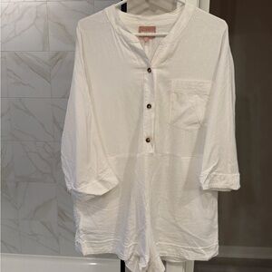 Show Me Your Mumu Horton Romper ~ White Linen